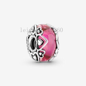 pandora Reveal Your Love Pink Murano Glass Charm